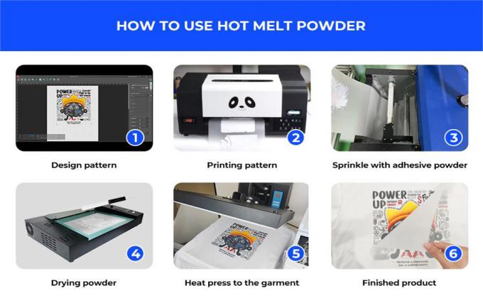 Adhesive DTF Powder 1kg White Hot Melt Powder For DTF Shaking Machine DTF Oven 1