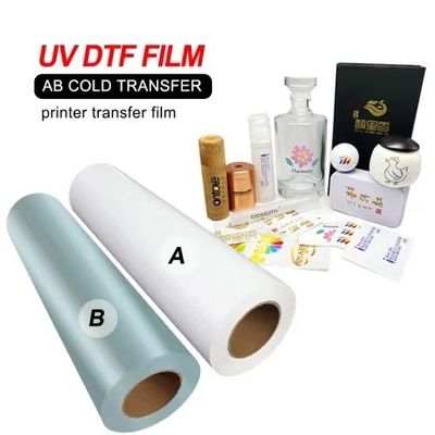 Flexible Transparent White UV Printing Film 30cm 60cm CMYK White Varnish