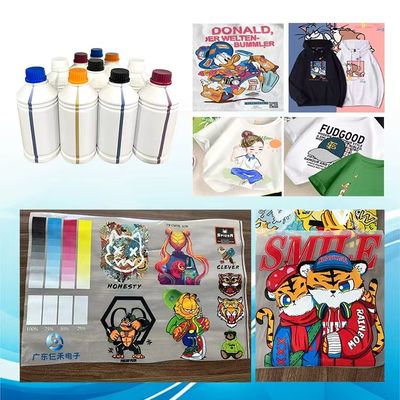 CMYKW 5 Colors Water Based DTF Pigment Ink 1000ML For XP600 I1600 I3200 Printer