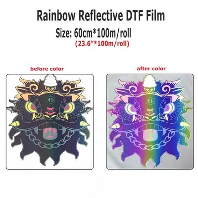 Colorful Rainbow Reflective DTF Film For Desktop DTF Printing Materials