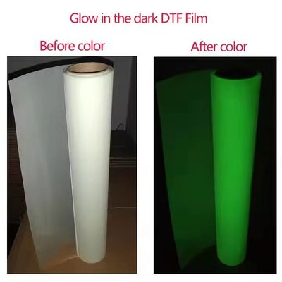 Green Light Noctilucent Luminous Heat Transfer Film Glow-in-the-dark DTF PET Film for T-shirts Special Logo Printing