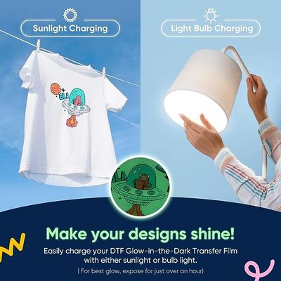 PET Glow In The Dark Heat Transfer Printing Film Digital Hot Printing For Clothing