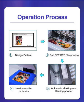 6Pass 4m/h DTF Printer With Powder Shaker And Maintop 6.1 Software