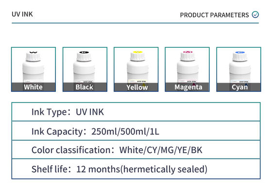 1000ml cmykw Led-UV Ink for Digital Printing inkjet printer i3200 xp600  printhead