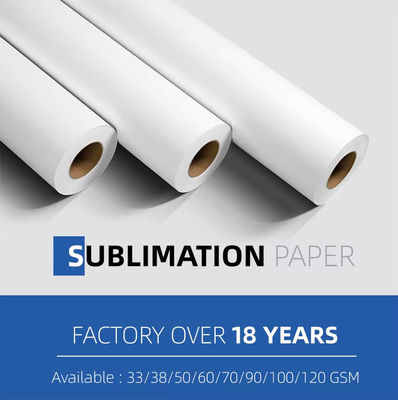 40gsm 60cm*800m Sublimation Paper Roll For Polyester Fabric With Digital Printing Ink