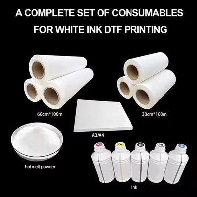60CM x 100M DTF PET Film ingle-Sided White Heat Transfer Film for Custom Printing